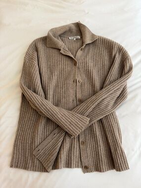 Reformation Fantino Cashmere Collared Cardigan